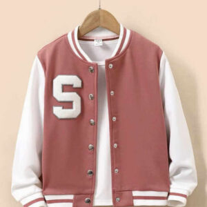 Baseball Jacket - Pink and White